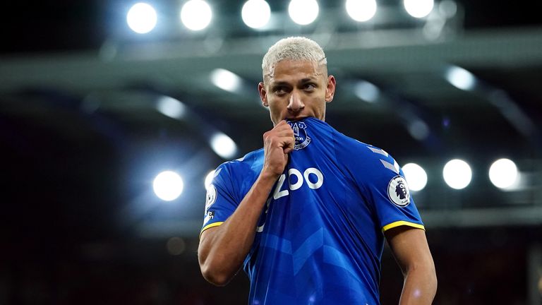 Richarlison scored Everton's equaliser against Arsenal after having two previous efforts disallowed by the VAR