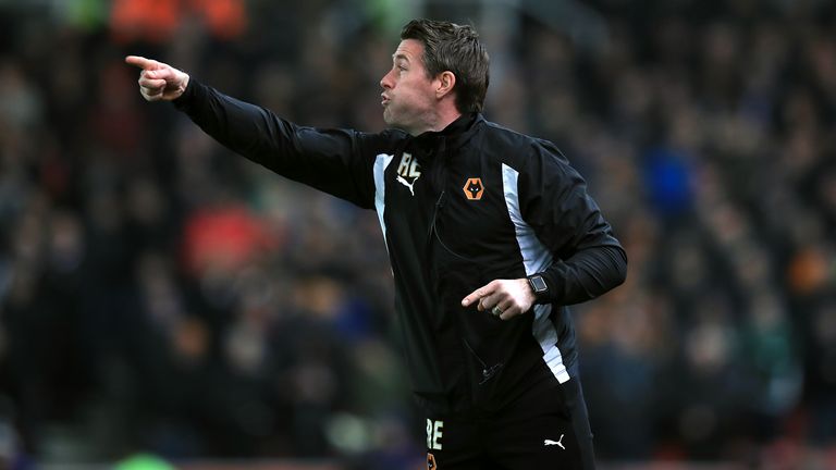 Rob Edwards during his coaching stint at Wolves in 2017