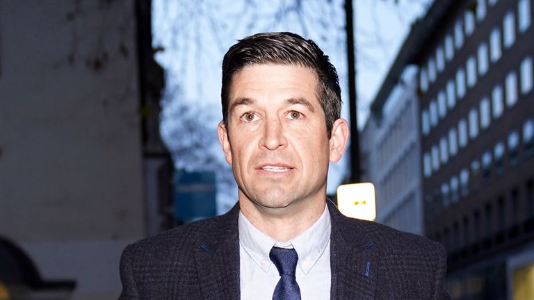 Robbie Dunne leaves a BHA disciplinary hearing in London, where he was found guilty of bullying and harassing Bryony Frost