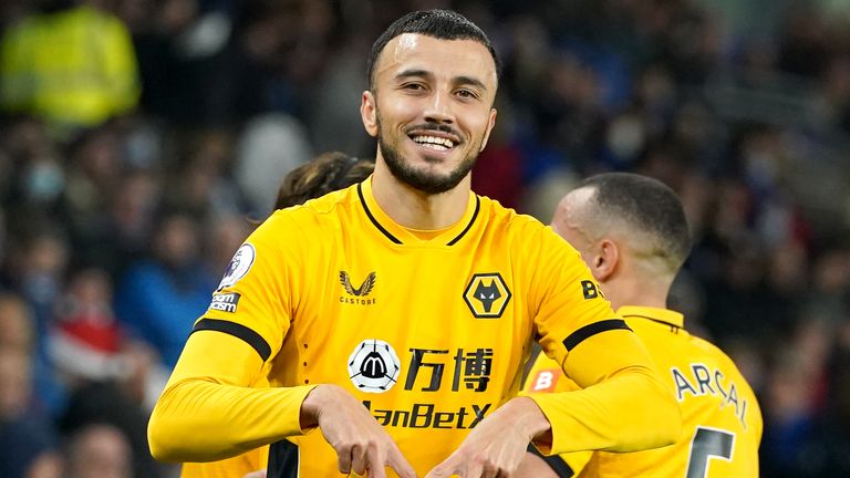 Romain Saiss rejoices after giving the command to Wolves