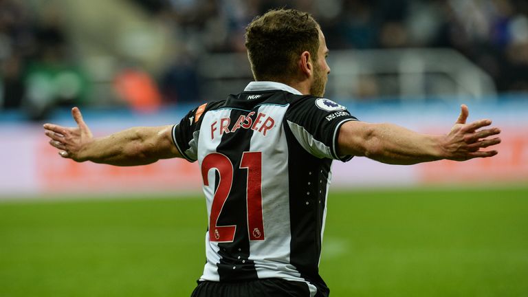 Ryan Fraser reacts after being denied a penalty