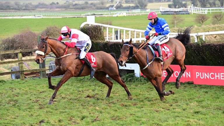The Big Dog and Jamie Codd (left) beat Screaming Colours to win the Punchestown Grand National Trial