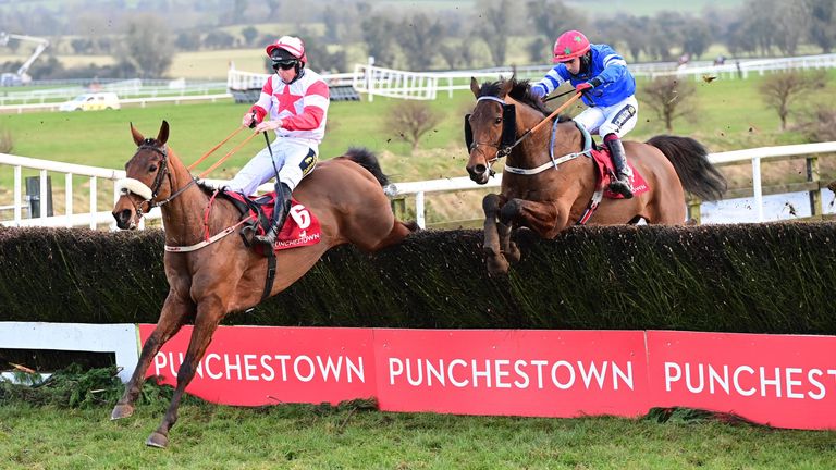 The Big Dog and Jamie Codd (left) beat Screaming Colours to win the Punchestown Grand National Trial