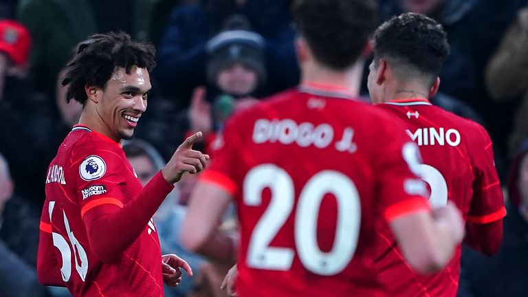Trent Alexander-Arnold scored a superb late third for Liverpool