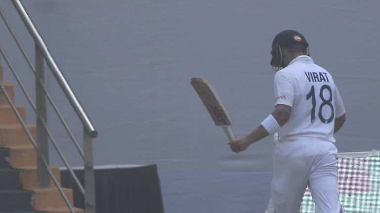 India captain Virat Kohli after being dismissed for a duck against New Zealand on the first day of the second Test in Mumbai
