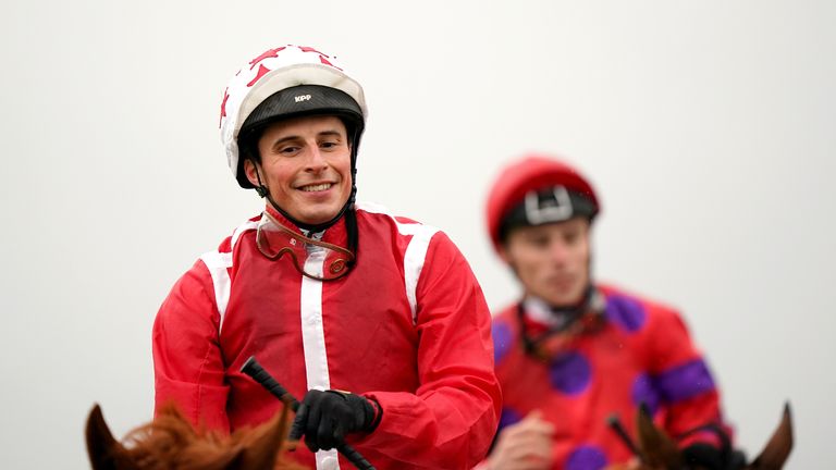 Saffron Beach and William Buick after winning the Sun Chariot Stakes at Newmarket.