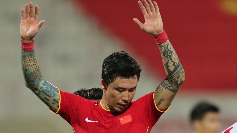 Zhang Lingpeng was asked to cover up his tattoos while playing for the national team