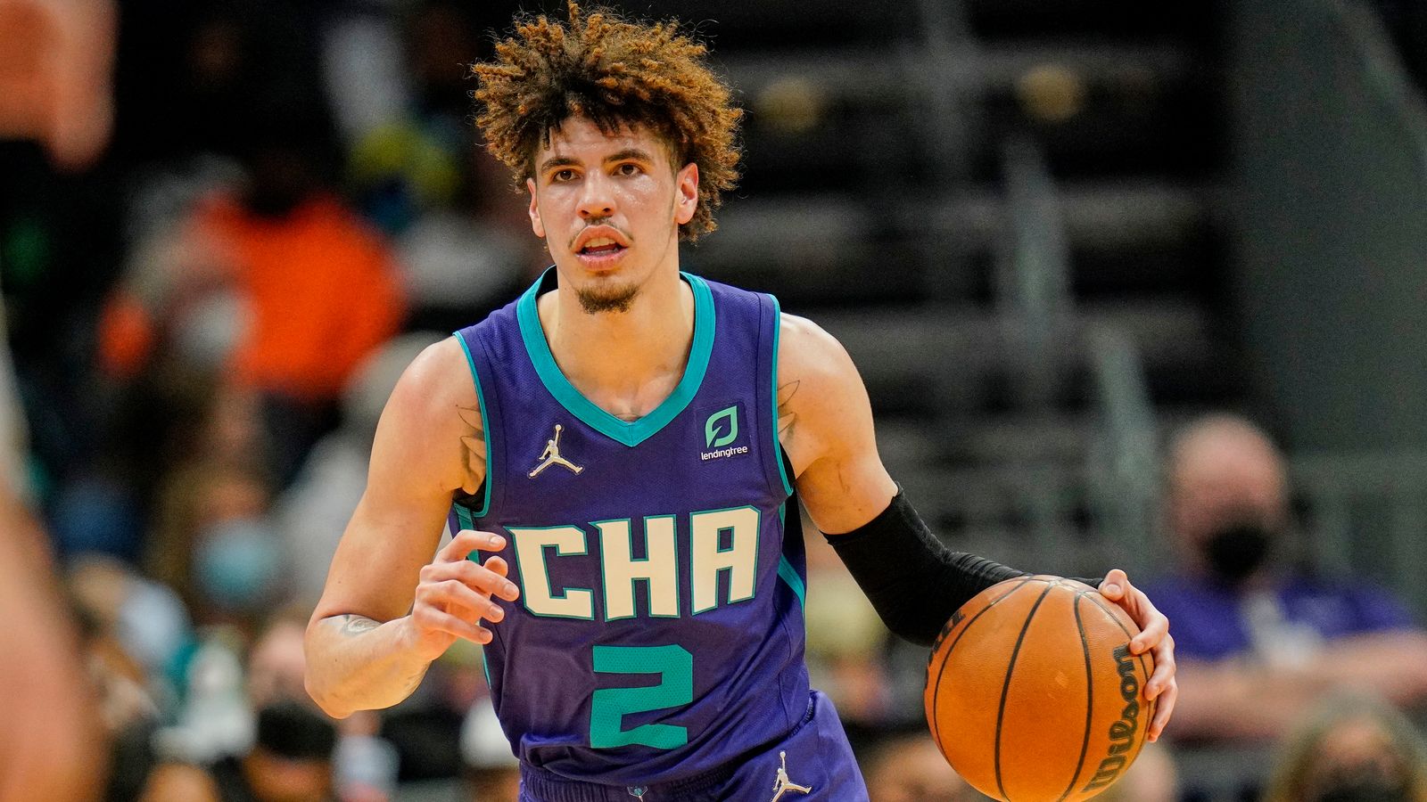 Charlotte Hornets' LaMelo Ball with a between-the-legs assist against ...