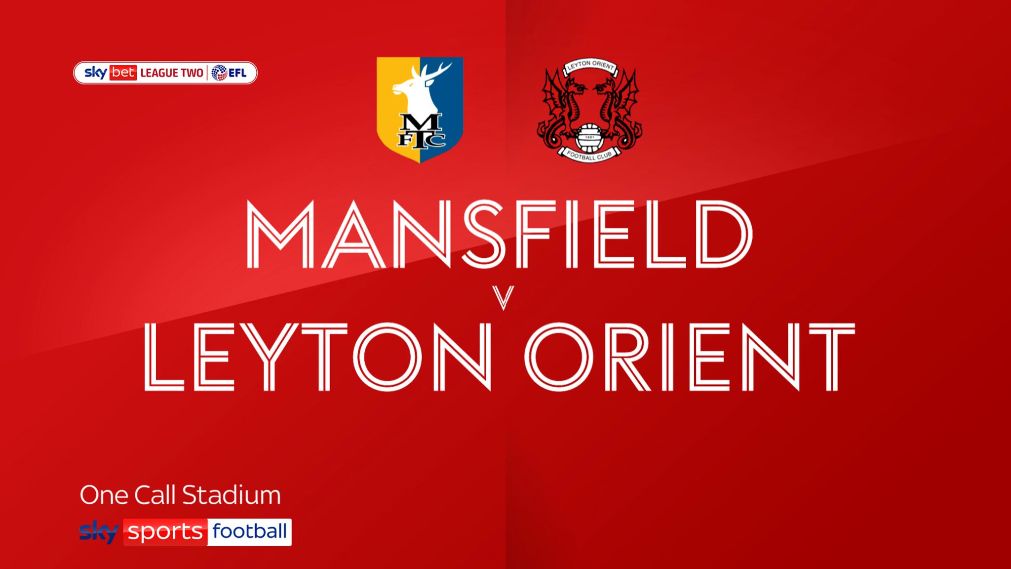 19/09/2020 LEAGUE TWO LEYTON ORIENT V MANSFIELD TOWN 2020/21