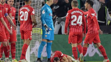 Euro: Sevilla vs Real Betis abandoned as player hit by 20-inch pole