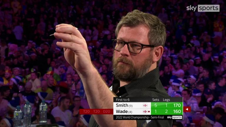 Wade won the seventh set with this stunning 160 checkout