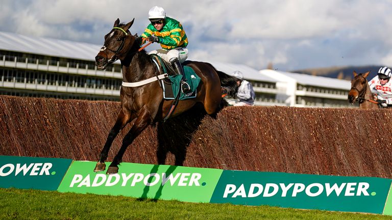 Nico de Boinville riding Chantry House clear the last to win the Paddy Power Cotswold Chase at Cheltenham