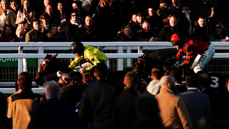 North Lodge ridden by Adrian Heskin (left)