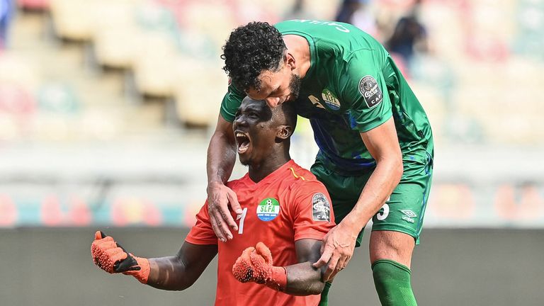 Mohamed Nbalie Kamara celebrates the point