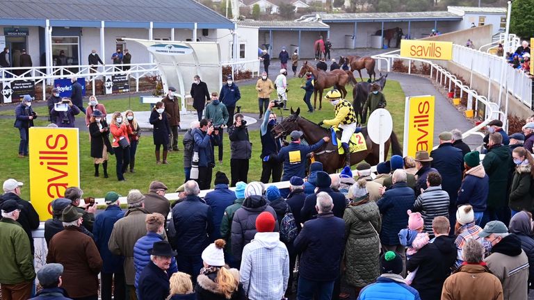 The New Year&#39;s Day crowd welcome Al Boum Photo back into the winner&#39;s enclosure at Tramore