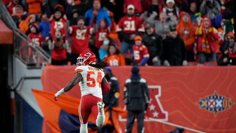 Nick Bolton sprinted 86 yards for the touchdown after defensive end Melvin Ingram&#39;s hit-stick takeaway, ensuring Kansas City regained the lead with less than eight minutes remaining.