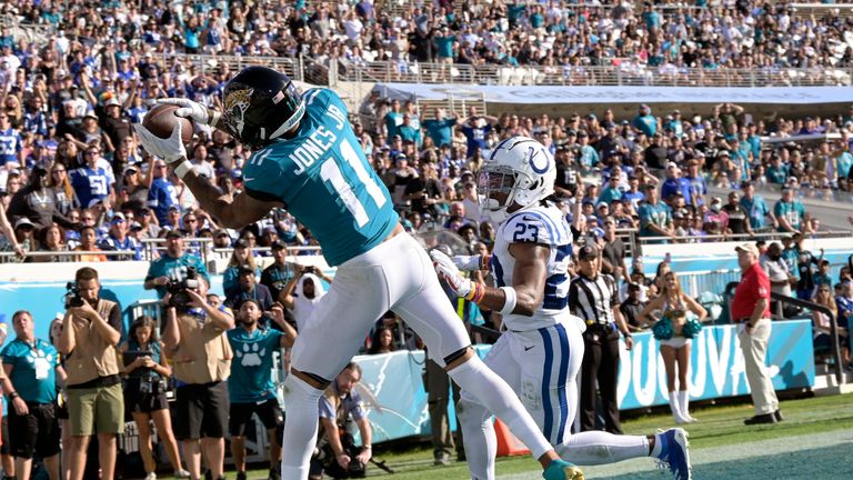 Quarterback Trevor Lawrence somehow found Marvin Jones Jr for the score as the Jacksonville Jaguars further extended their advantage in the second half.
