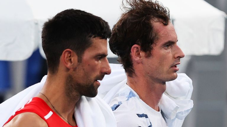 Andy Murray (right) spoke about Novak Djokovic's situation 