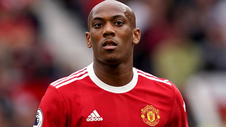 Anthony Martial of Manchester United during the English Premier League match at Old Trafford, Manchester.  Photo date: Saturday 14 August 2021.