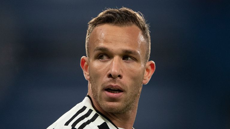 LONDON, ENGLAND - NOVEMBER 23: Arthur Melo of Juventus  during the UEFA Champions League group H match between Chelsea FC and Juventus at Stamford Bridge on November 23, 2021 in London, England. (Photo by Visionhaus/Getty Images)