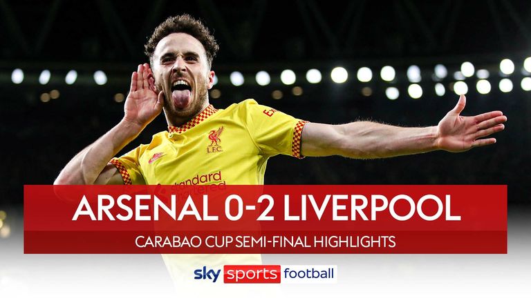 Fodgænger Sjov ubehag Arsenal 0-2 Liverpool (Agg: 0-2): Diogo Jota fires Reds into Carabao Cup  final | Football News | Sky Sports