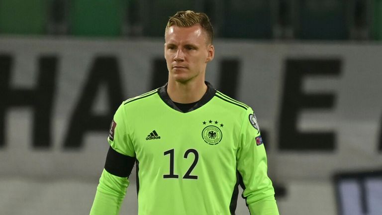 Germany's Bernd Leno in a World Cup Qualification match against Liechtenstein