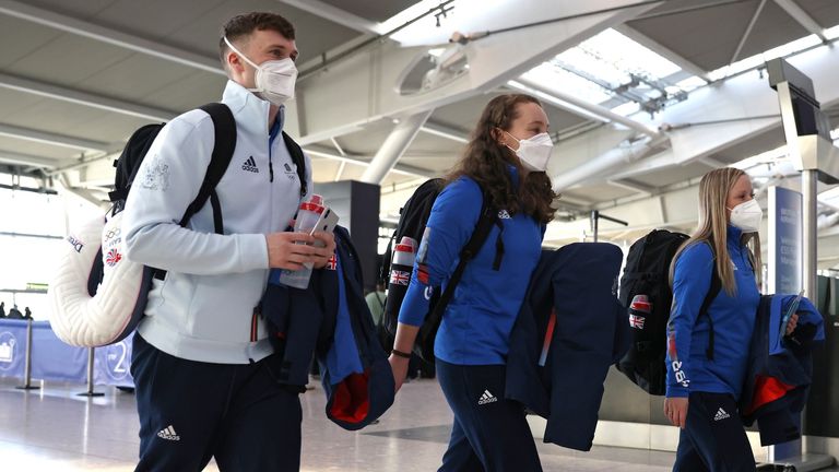 Team GB Depart for 2022 Winter Games - Heathrow Airport
Great Britain's Bruce Mouat, Jennifer Dodds and Vicky Wright ahead of their departure to Beijing for The 2022 Winter Olympics, scheduled to take place from 4 to 20 February 2022. Picture date: Thursday January 27, 2022.