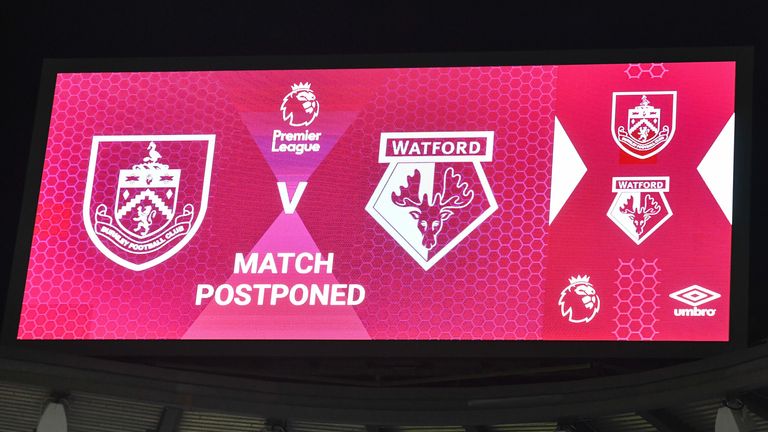 The postponement of Burnley vs Watford is announced at Turf Moor