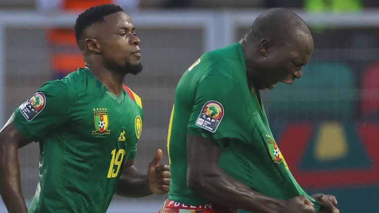 Cameroon captain Vincent Aboubakar scored twice from the spot in their opening-day comeback win
