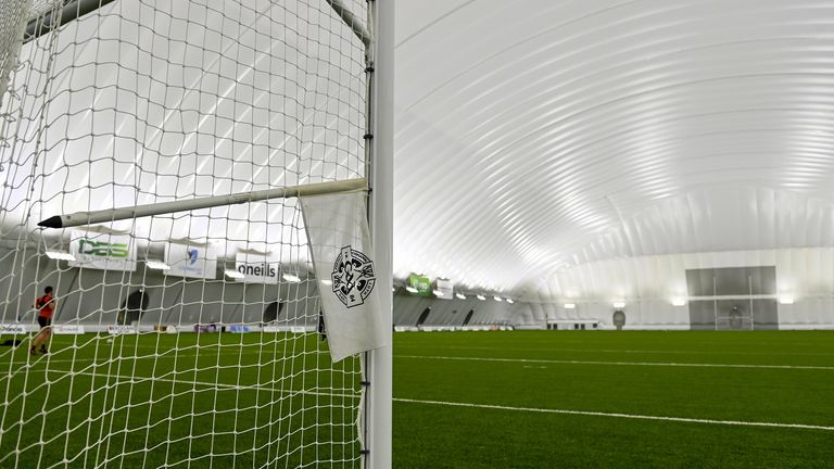 3 January 2022; A general view before the Connacht FBD League Preliminary Round match between Leitrim and Sligo at the NUI Galway Connacht GAA Air Dome in Bekan, Mayo. Photo by Ramsey Cardy/Sportsfile
