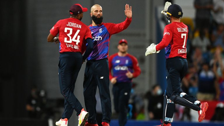 BRIDGETOWN, BARBADOS - JANUARY 29: during the 4th T20 International match between West Indies and England at Kensington Oval on January 29, 2022 in Bridgetown, Barbados. (Photo by Gareth Copley/Getty Images)