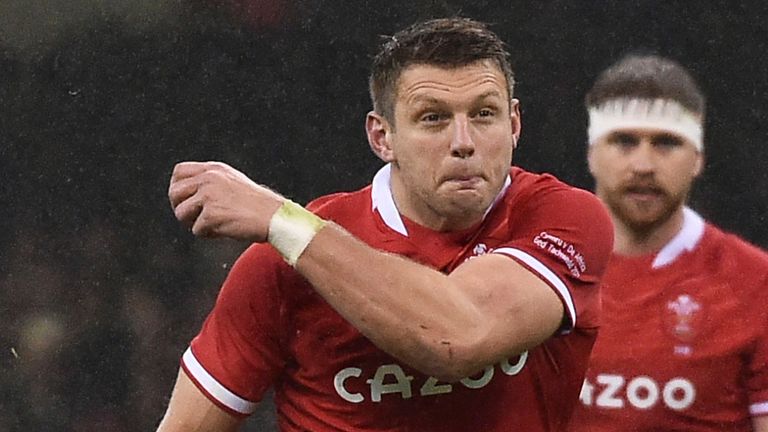  Wales Dan Biggar during the rugby union international match between Wales and South Africa at the Principality Stadium in Cardiff, Wales, Saturday, Nov. 6, 2021. (AP Photo/Rui Vieira)