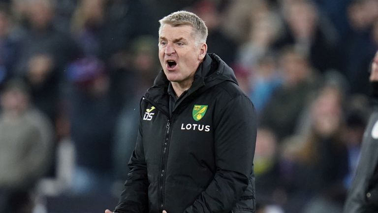 Dean Smith shows his frustration on the touchline