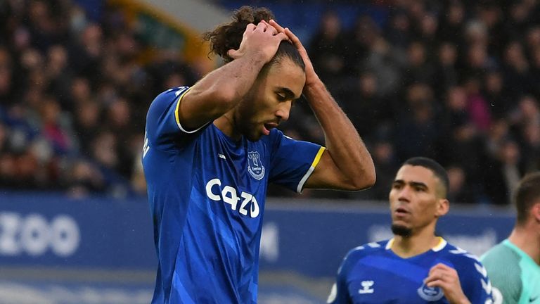 Dominic Calvert-Lewin reacts after missing a penalty