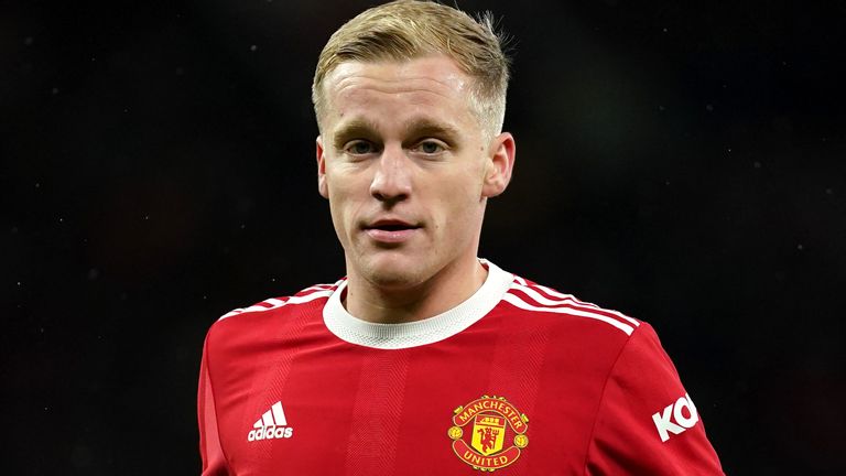 Manchester United's Donny van de Beek during the UEFA Champions League, Group F match at Old Trafford, Manchester. Picture date: Wednesday December 8, 2021.