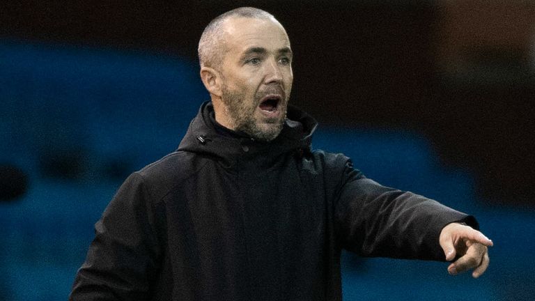 KILMARNOCK, SCOTLAND - DECEMBER 29: Greenock Morton manager Dougie Imrie during a cinch Championship match between Kimarnock and Greenock Morton at the BBSP Stadium, Rugby Park, on December 29, 2021, in Kilmarnock, Scotland. (Photo by Sammy Turner / SNS Group)