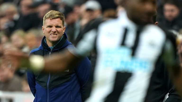Eddie Howe during Newcastle's 1-0 FA Cup Third Round defeat to League One side Cambridge United