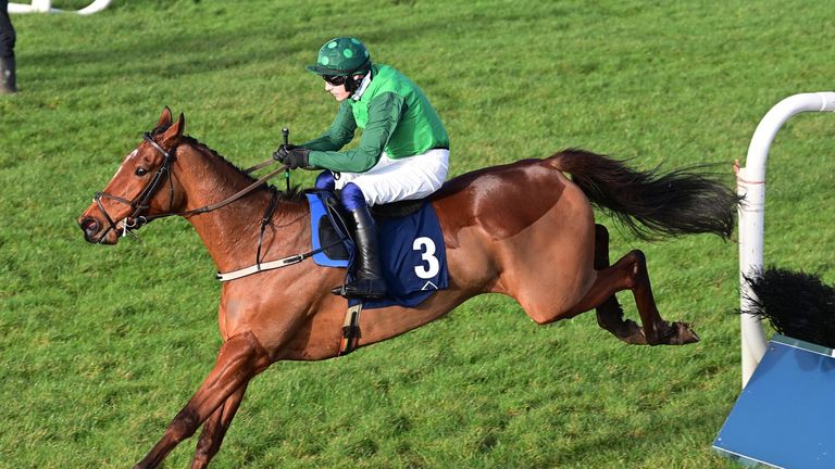 El Fabiolo and Paul Townend jump the last to win the David Flynn Maiden Hurdle at Tramore