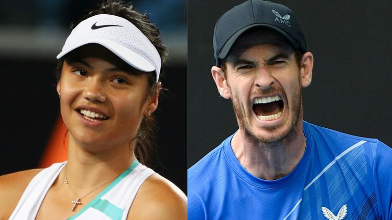 Emma Raducanu and Andy Murray - Australian Open Tennis