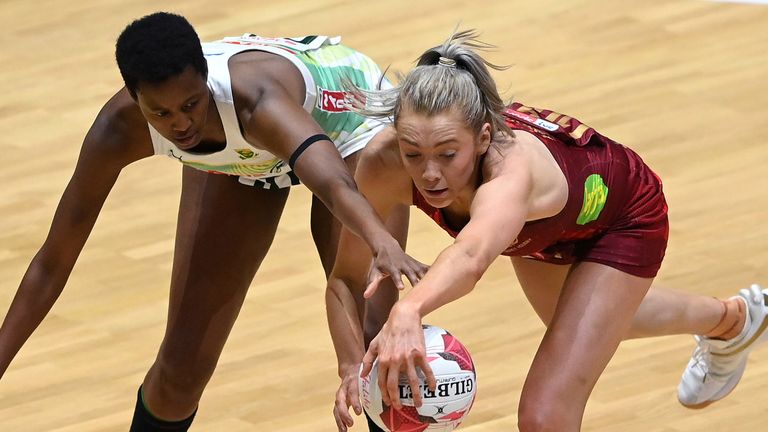 England took on South Africa in the first match of the 2022 Netball Quad Series