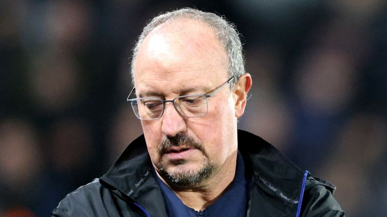 Everton manager Rafael Benitez during the Emirates FA Cup third round match at the MKM Stadium, Hull. Picture date: Saturday January 8, 2022.