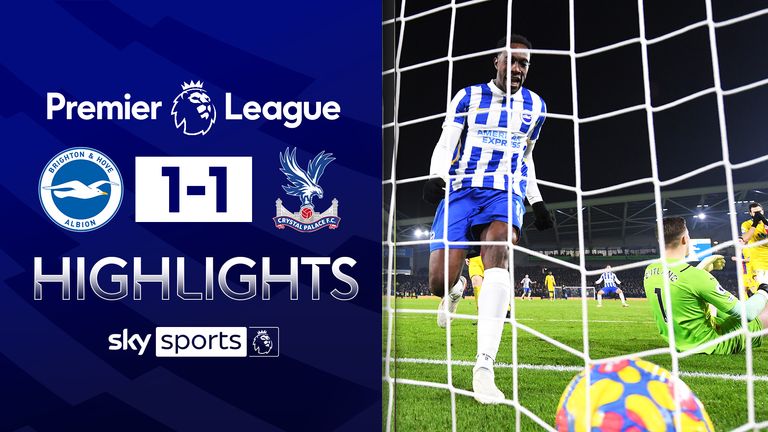 Highlights of Brighton&#39;s 1-1 draw against Crystal Palace in the Premier League.