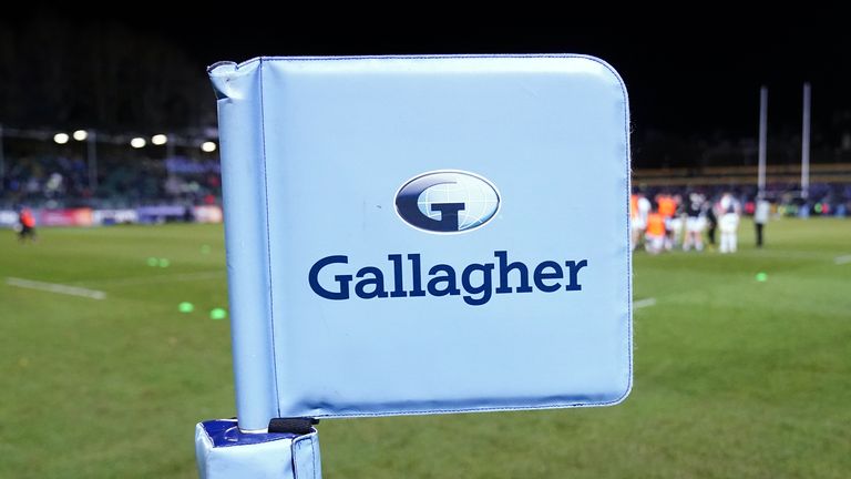 Bath Rugby v Exeter Chiefs - Gallagher Premiership - The Recreation Ground
Gallagher branding on a corner flag before the Gallagher Premiership match at The Recreation Ground, Bath. Picture date: Friday November 26, 2021. See PA story RUGBYU Bath. Photo credit should read: David Davies/PA Wire. RESTRICTIONS: Use subject to restrictions. Editorial use only, no commercial use without prior consent from rights holder.