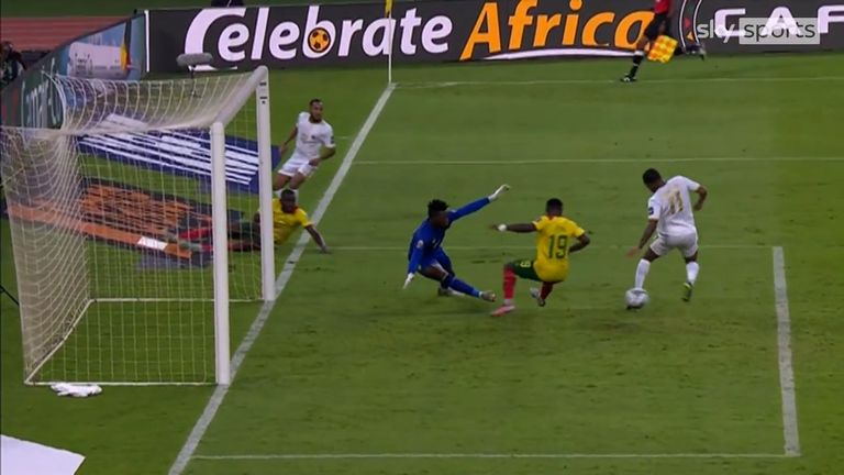 Garry Rodrigues scores one of the goals of the tournament so far with this lovely back-heel finish for Cape Verde against Cameroon.