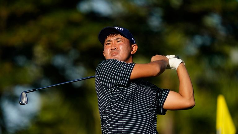 Takumi Kanaya plays his shot from the 11th tee during the first round of the Sony Open golf tournament, Thursday, Jan. 13, 2022, at Waialae Country Club in Honolulu. (AP Photo/Matt York)


