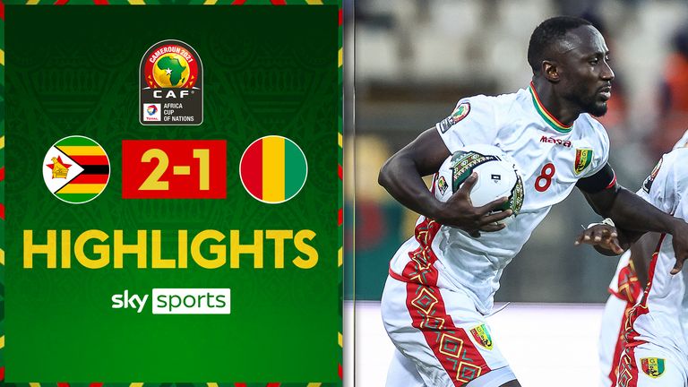 Highlights of the Africa Cup of Nations Group B match between Zimbabwe and Guinea. 