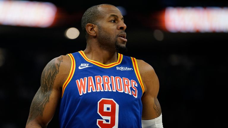 Golden State Warriors&#39; Andre Iguodala during the first half of an NBA basketball game