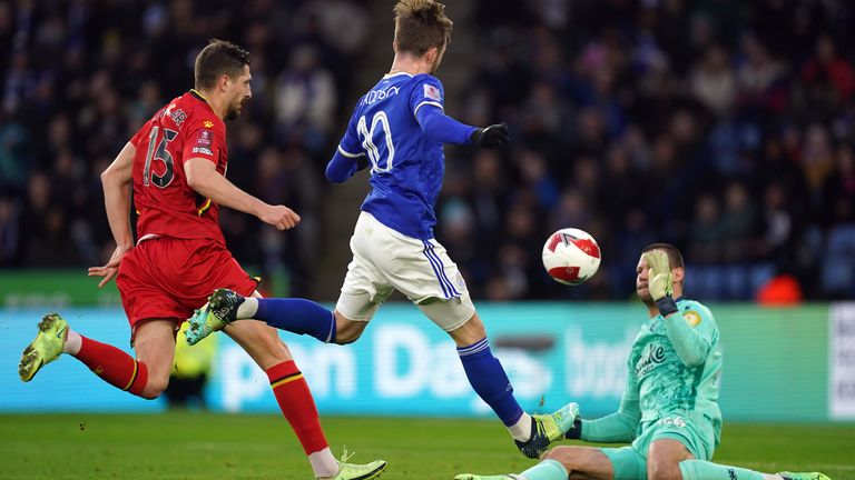 James Maddison scores for Leicester City