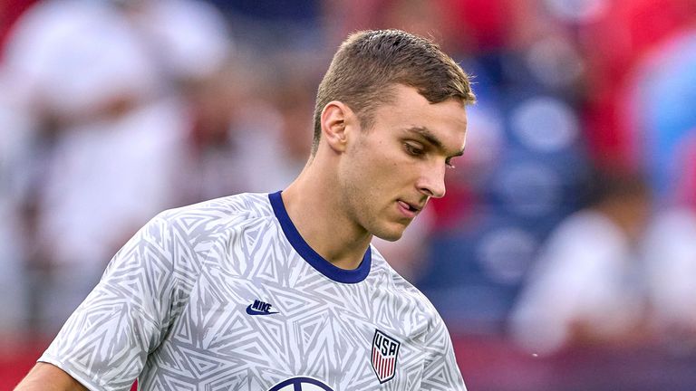 NASHVILLE, TN - SEPTEMBER 05: United States defender James Sands (16) warms up during a CONCACAF World Cup qualifying match between the United States and Canada on September 5, 2021 at Nissan Stadium in Nashville, TN. (Photo by Robin Alam/Icon Sportswire)