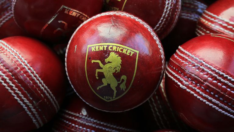 Kent cricket ball (PA)
